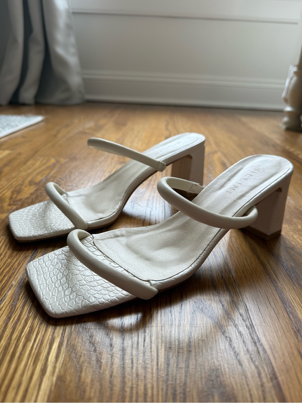 Billini Cream Double-Strap Block Heel Sandals